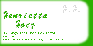 henrietta hocz business card